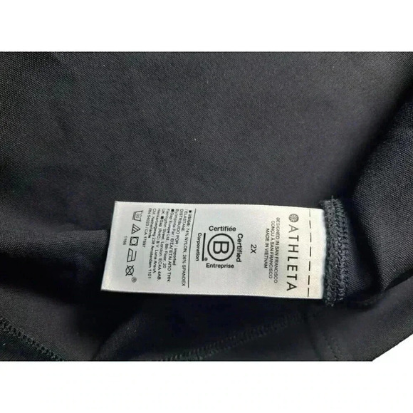 Athleta Size Large Black Venice Mock High Neck Long Sleeve Active Sweatshirt - Picture 7 of 8